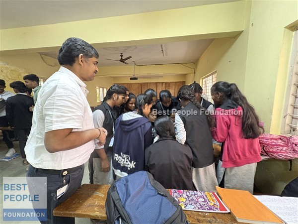 Students practicing cable management techniques