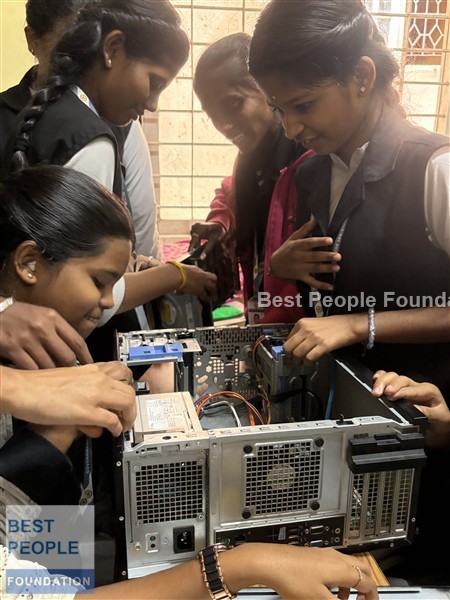 Demonstration of proper handling of computer parts